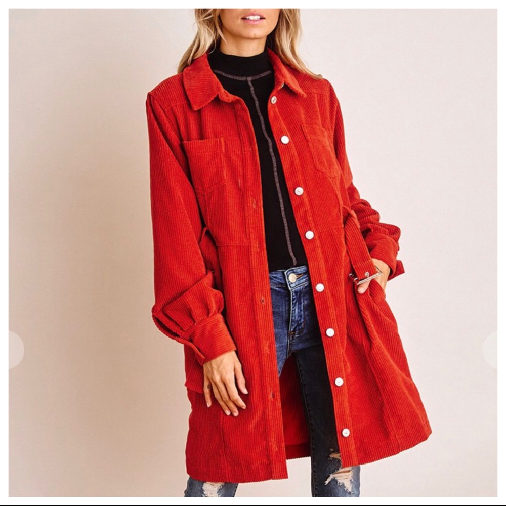 #16 ✨LAST ONE ✨Fabulous Retro Chic Corduroy Trench Jacket - Picture 3 of 4